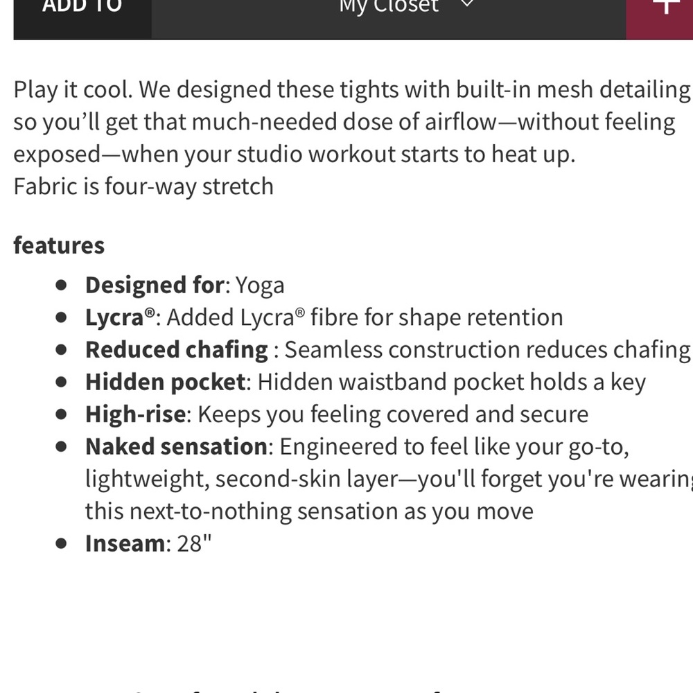 SOLD Lululemon Reveal Tight in Lattice Paisley x Soul Cycle Leggings Size 2 - Picture 6 of 6